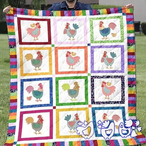 Weekend Chicken Patchwork Quilting Template Set, Chicken Shape Acrylic Templates, Quilt Stencils, Acrylic Shape Sewing Ruler & Stenciled Themed Patchwork Accessories Sewing Pattern（8inch） (5ch) in Saudi Arabia