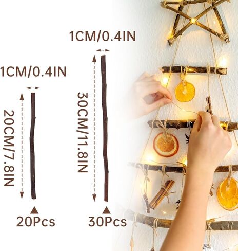 Wood Sticks for Crafts, 50Pcs Wooden Twigs for Crafts Wood Branch Twigs Birch Branches for Decoration, DIY Crafts Photo Props, Festival Decoration in Saudi Arabia