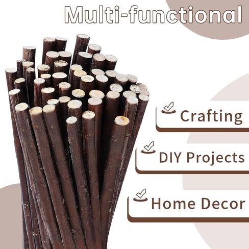 Wood Sticks for Crafts, 50Pcs Wooden Twigs for Crafts Wood Branch Twigs Birch Branches for Decoration, DIY Crafts Photo Props, Festival Decoration in Saudi Arabia