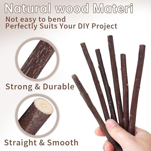 Wood Sticks for Crafts, 50Pcs Wooden Twigs for Crafts Wood Branch Twigs Birch Branches for Decoration, DIY Crafts Photo Props, Festival Decoration in Saudi Arabia