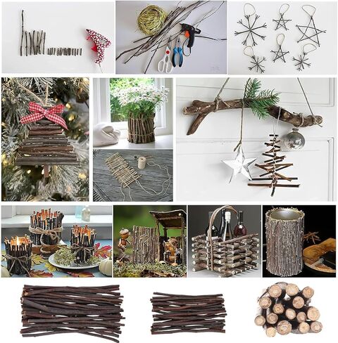 Wood Sticks for Crafts, 50Pcs Wooden Twigs for Crafts Wood Branch Twigs Birch Branches for Decoration, DIY Crafts Photo Props, Festival Decoration in Saudi Arabia