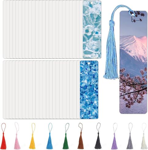 50 PCS Metal Sublimation Lockmarks مزدوجة الجانبين ، 6 "x1.5" مرجعية مرجعية فارغة الفراغ الفراغات الفراغات السامي الفراغات DIY مع ثقب وشرابات ملونة للهدية الحرف 0.45 ملم سميكة in Kuwait