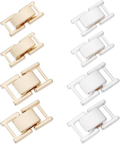 Sunnyclue 1 Box 16PCS طية مطلية بالذهب مطلي بالفضة على موسع Clasp Clasp Clasp Brass Gold Silver Netclace Extension Clasps clasps للمجوهرات لصنع المجوهرات. in Saudi Arabia
