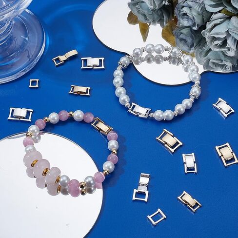 Sunnyclue 1 Box 16PCS طية مطلية بالذهب مطلي بالفضة على موسع Clasp Clasp Clasp Brass Gold Silver Netclace Extension Clasps clasps للمجوهرات لصنع المجوهرات. in Saudi Arabia