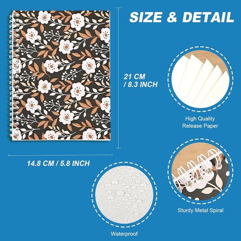 BetterJonny 2 Pcs Reusable Sticker Book Collecting Album Blank Sticker Storage Organizer Book A5 Size with 64 Sheets Release Paper for Collecting Stickers, Labels in Saudi Arabia