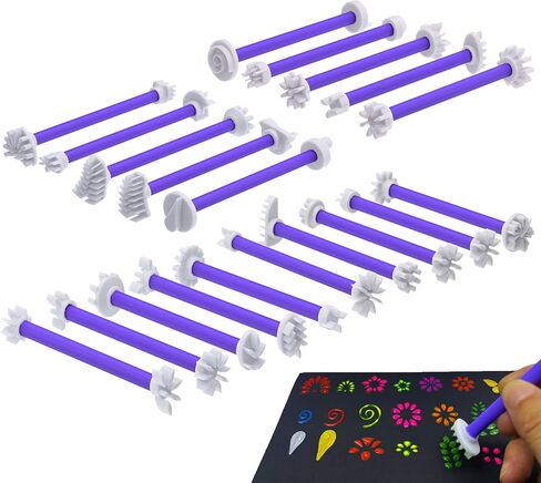 Geocci Flower Petal Tools for Dot Painting ， 40 Tool Petal Shapes Tool ， Mandala Dot Art Tools for Rocks ， أدوات التنقيح للطلاء (الشكل C) in Kuwait