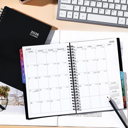 2026 Planner - Planner 2026 أسبوعيًا وشهريًا ، يناير 2026 - ديسمبر 2026 ، 2026 Planner 6.3 "× 8.4" ، ملاحظات ، ورق سميك ، جيب خلفي ، ملزمة مزدوجة السلك in Saudi Arabia