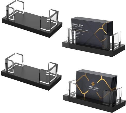 Acrylic Business Card Holder for Desk,Business Card Stand,Clear Business Card Display,Desk Business Card Holders,Business Card Display Stand,Acrylic Business Card Holder Display,Black 2 Pcs in Kuwait