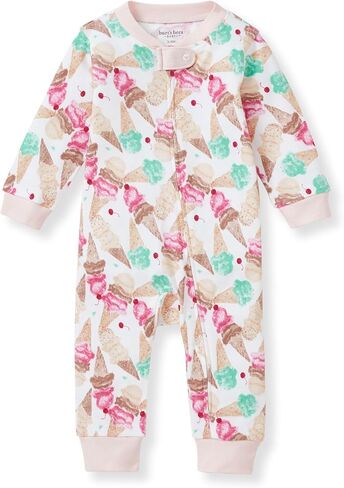 Burt's Bees Baby Baby Girls Pajamas, Sleep and Play Loose Fit, 100% Organic Cotton, Soft One-piece PJs, Diagonal Zip Up Romper Newborn Essentials with Interior Zipper Guard in sizes NB to 6-9 Months in Saudi Arabia