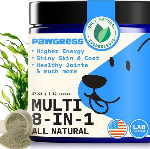 8-in-1 Dog Multivitamin-مسحوق مكملات مكمل طبيعي 100 ٪ مع اللبأ للبشرة الصحية والمفاصل والطاقة-مصنوع من أخصائي تغذية الكلاب Kayla Kowalski ، المصنوع في الولايات المتحدة الأمريكية-30 مغرفة in Saudi Arabia