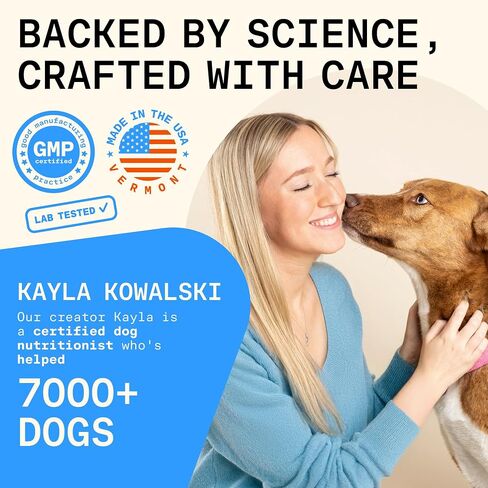 8-in-1 Dog Multivitamin-مسحوق مكملات مكمل طبيعي 100 ٪ مع اللبأ للبشرة الصحية والمفاصل والطاقة-مصنوع من أخصائي تغذية الكلاب Kayla Kowalski ، المصنوع في الولايات المتحدة الأمريكية-30 مغرفة in Saudi Arabia