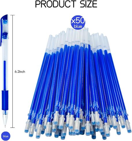 Disappearing Fabric pen for Sewing & Quilting | 4 Blue Pens + 50 Blue Refills | Heat Erasable Ink, Sewing Kit, Embroidery Supplies, Dressmaking Tools | High Volume Refill Pack in Saudi Arabia