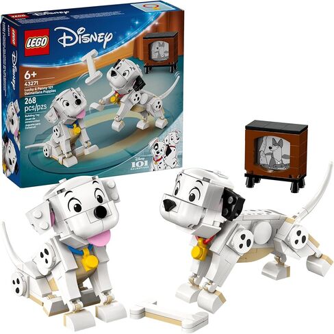 Lego Disney Lucky & Penny 101 Dalmatians Puppies Kids Kids - Play Play مجموعة للأولاد والبنات ، الذين تتراوح أعمارهم بين 6 سنوات من يحبون الحيوانات - لعبة التعلم والتعليم - فكرة هدية عيد الميلاد - 43271 in Saudi Arabia