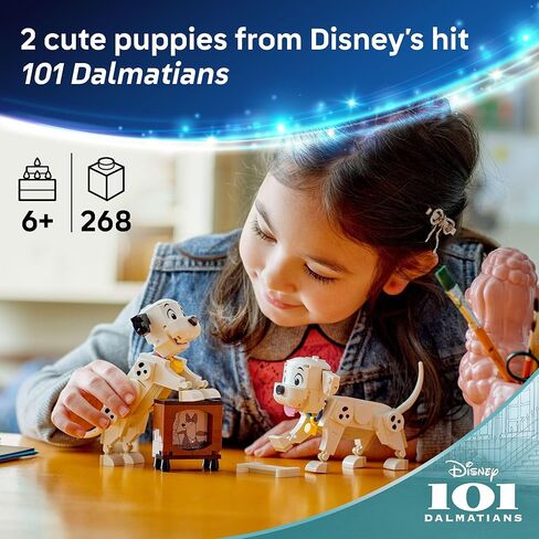 Lego Disney Lucky & Penny 101 Dalmatians Puppies Kids Kids - Play Play مجموعة للأولاد والبنات ، الذين تتراوح أعمارهم بين 6 سنوات من يحبون الحيوانات - لعبة التعلم والتعليم - فكرة هدية عيد الميلاد - 43271 in Saudi Arabia