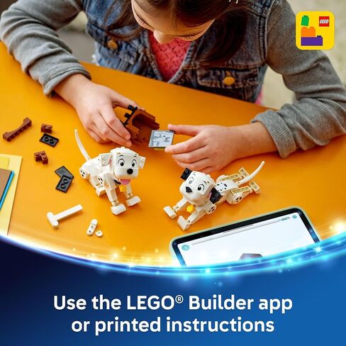 Lego Disney Lucky & Penny 101 Dalmatians Puppies Kids Kids - Play Play مجموعة للأولاد والبنات ، الذين تتراوح أعمارهم بين 6 سنوات من يحبون الحيوانات - لعبة التعلم والتعليم - فكرة هدية عيد الميلاد - 43271 in Saudi Arabia
