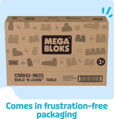Mega Bloks First Builders Toddler Clocks مجموعة لعبة ، بناء ‘N تعلم جدول مع 30 قطعة وتخزين ، والأزرق ، والأعمار 1+ سنوات (Amazon الحصري) in Kuwait