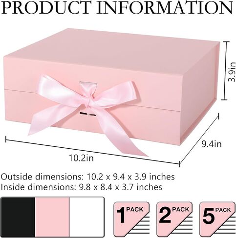 LFBOX White Gift Box with Ribbon Magnetic Lids 1 Pack in Saudi Arabia