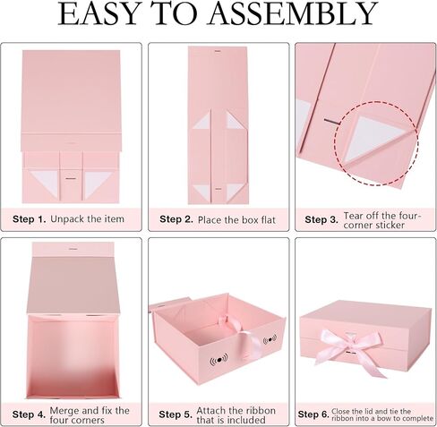 LFBOX White Gift Box with Ribbon Magnetic Lids 1 Pack in Saudi Arabia