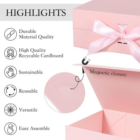LFBOX White Gift Box with Ribbon Magnetic Lids 1 Pack in Saudi Arabia
