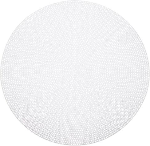 MECCANIXITY 8pcs 12" Plastic Mesh Canvas Sheet 12 Count Round Needlepoint Blank Canvas for Embroidery Knit Crochet Acrylic Yarn Crafting, White in Saudi Arabia