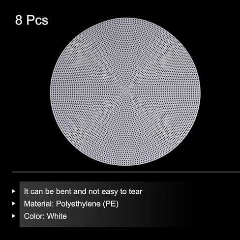 MECCANIXITY 8pcs 12" Plastic Mesh Canvas Sheet 12 Count Round Needlepoint Blank Canvas for Embroidery Knit Crochet Acrylic Yarn Crafting, White in Saudi Arabia