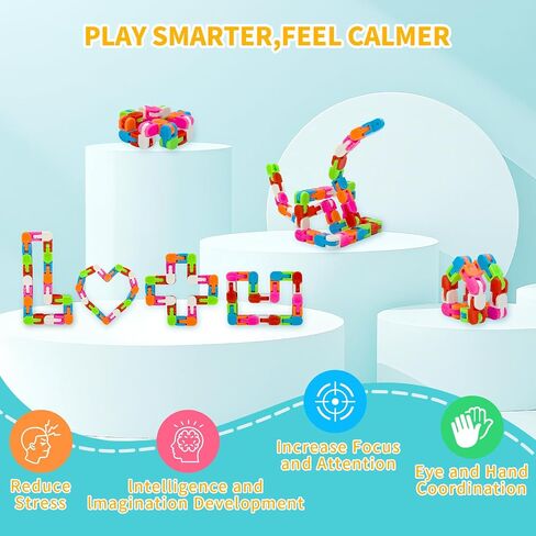 مسارات Wacky 30 حزمة المفاجئة وانقر فوق Snake Toys ألعاب الإجهاد الحسية للأطفال المراهقين الحفلات تفضل الألغاز ، والعودة إلى طلاب المدارس جوائز الفصول الدراسية الجوائز in Saudi Arabia