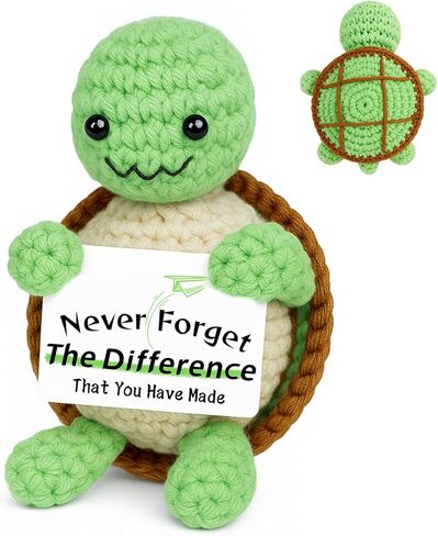 PinCute Positive Crochet Turtle Gifts for Women: Handmade Positive Crochet Animal Gifts for Birthday, Christmas, Thanksgiving, Retirement - to Appreciate Her, Him, Friends, Teachers and Coworkers in Kuwait