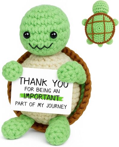 PinCute Positive Crochet Turtle Gifts for Women: Handmade Positive Crochet Animal Gifts for Birthday, Christmas, Thanksgiving, Retirement - to Appreciate Her, Him, Friends, Teachers and Coworkers in Kuwait