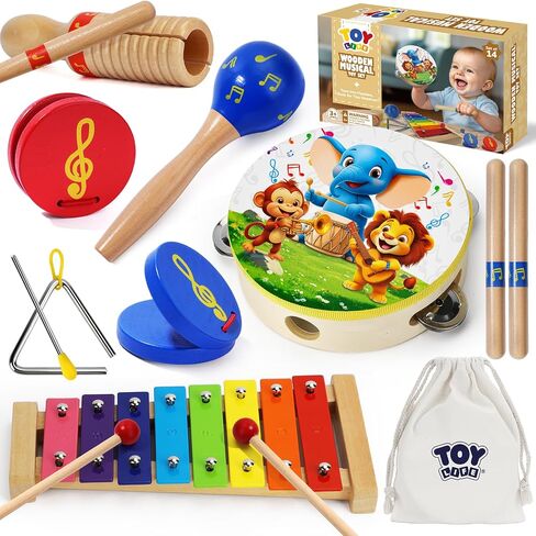 لعبة Toy Life Toddler Musical Instruments for Kids ، ألعاب الأطفال الموسيقية للأطفال الصغار 1-3 ، و Montessori Wooden Toys Percussion Instrument in Saudi Arabia