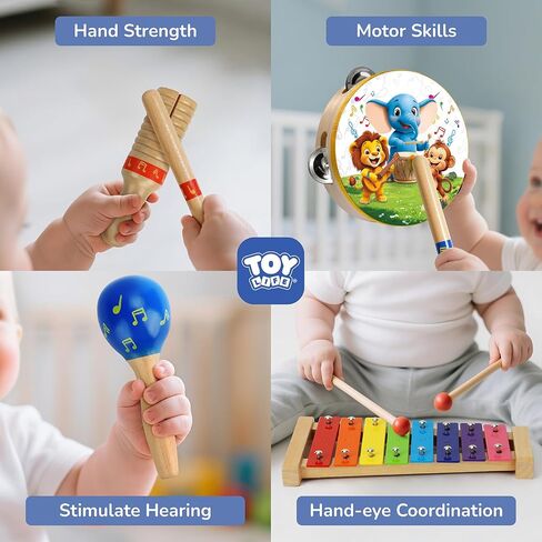 لعبة Toy Life Toddler Musical Instruments for Kids ، ألعاب الأطفال الموسيقية للأطفال الصغار 1-3 ، و Montessori Wooden Toys Percussion Instrument in Saudi Arabia