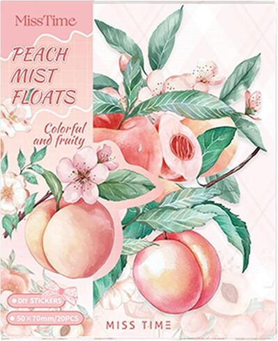 20pcs ملصقات فاكهة Washi للمجلة غير المرغوب فيها ، ephemera ، ملصق PET شفاف لـ Scrapbooking ، Bullet Journal ، Collage in Kuwait