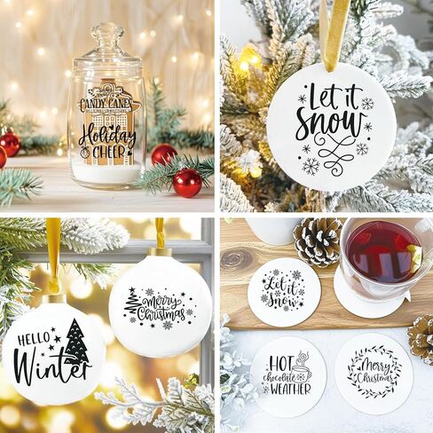 56pcs كلمات عيد الميلاد ملصقات فرك على نقل الحرف اليدوية الكريسم in Kuwait