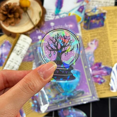 50 PCS Wotchcraft Witchcraft Clear Scrapbook Stickers - Dark Tealthetic Witchy Inphemera شارات في اليومية ، الكتب الإملائية ، المجلات الرصاصية ، grimoire ، الديكور القوطي ، لوازم الكولاج العتيقة الساحرة in Saudi Arabia