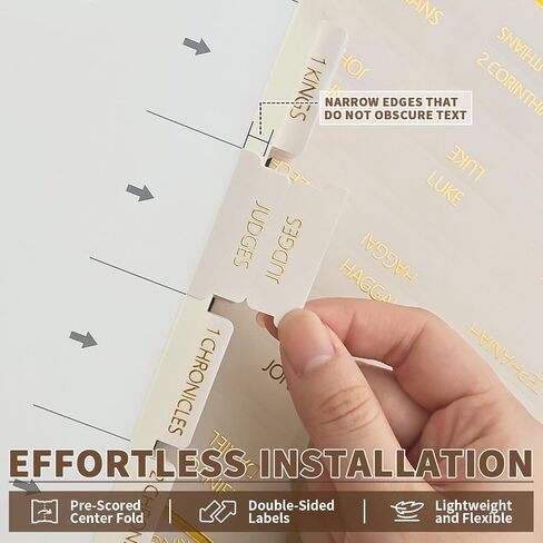 ZIEYOMI- Laminated Bible Tabs for Women and Men, Bible Study Journaling Supplies, Large Print Bible Book Index Tabs for Study Bible, Gold Foil Embossed Lettering Bible Stickers Dividers Tabs - Boho in Saudi Arabia