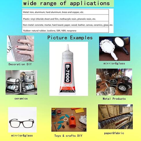 B-7000 Adhesive Multi-Function Glues,Super Glue Suitable for Phone Screen Repair,Wooden,Jewelery,1 Pack (15ML*2) in Saudi Arabia