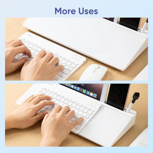 VUSIGN Glass Desktop Whiteboard with Storage, Small Organizer Dry Erase Board Desk Board Buddy White Board, Desktop Computer Pad for Notetaking, Desk Whiteboard for Office, Home, School Supplies in Saudi Arabia