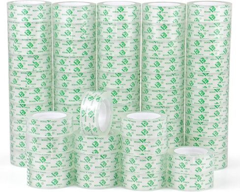 BOMI PACK 16 ROLLS CLEAR TAPE TILLS شفاف ، 3/4 بوصة × 800 بوصة ، لفائف شريط القرطاسية للموزع ، شريط غلاف الهدايا للمكتب والمدرسة والمنزل ، جوهر 1 بوصة ، سهلة المسيل باليد باليد in Kuwait