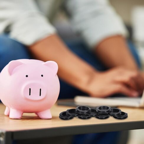 20 Pcs Piggy Bank Hole Plugs 5 Sizes Piggy Bank Stoppers Rubber Plugs Round Banks Stopper Cover Saving Box Plug for Coin Banks Saving Box (Black) in Saudi Arabia