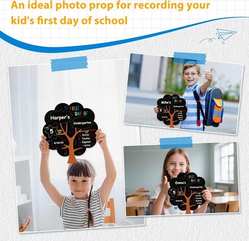 D4DREAM First Day of School Board - 14''x10.5'' Double-Sided Bus 1st First and Last Day of Preschool Pre-K Chalkboard Sign Reusable Back to School Sign Photo Prop Gift for Kids Son Daughter in Saudi Arabia