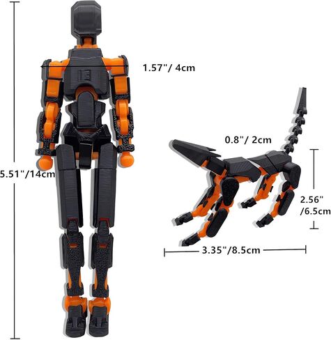 مجموعة أرقام الحركة T13 (Assembly) Dummy 13 Titan 13 Action Action Figure 3D المطبوعة Robo Multi-Cointed Action Figure مع التعبير الكامل (الشكل الأزرق الأسود + الكلب) in Saudi Arabia