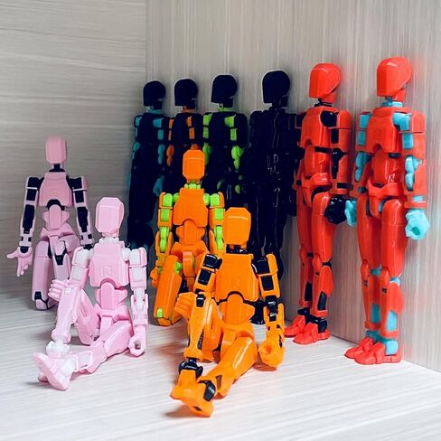مجموعة أرقام الحركة T13 (Assembly) Dummy 13 Titan 13 Action Action Figure 3D المطبوعة Robo Multi-Cointed Action Figure مع التعبير الكامل (الشكل الأزرق الأسود + الكلب) in Saudi Arabia
