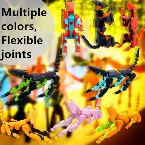 مجموعة أرقام الحركة T13 (Assembly) Dummy 13 Titan 13 Action Action Figure 3D المطبوعة Robo Multi-Cointed Action Figure مع التعبير الكامل (الشكل الأزرق الأسود + الكلب) in Saudi Arabia