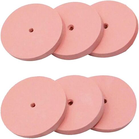 SSilicone Polishing Wheels X Fine Grit – 7/8" Square Edge, Pink Silicon Carbide Impregnated Rubber for Jewelry Metal, Stone & Ceramic Finishing – Pack of 6 in Saudi Arabia
