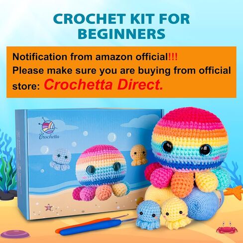 Crochet Kit for Beginners, Crochet Starter Kit w Step-by-Step Video Tutorials, Beginner Crochet Kit for Adults Kids Women Men Complete Kit Included (4 Mini Axolotls) in Saudi Arabia