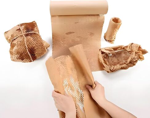 Honeycomb Packing Paper, 100 pcs 12" x 15" Honeycomb Cushioning Wrap pieces for Moving Shipping Packaging Gifts, Recyclable Honeycomb Paper Moving Supplies Bubble Paper Wrapping Protective sheet in Kuwait