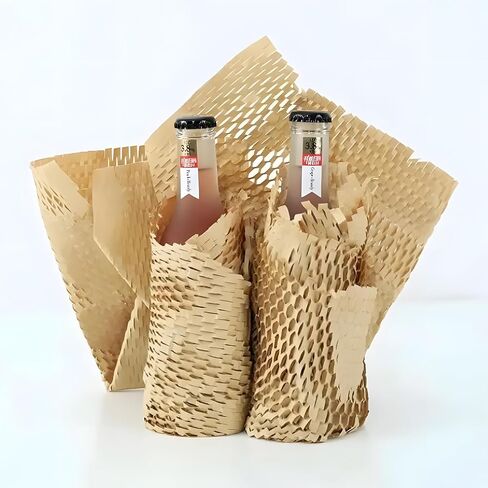 Honeycomb Packing Paper, 100 pcs 12" x 15" Honeycomb Cushioning Wrap pieces for Moving Shipping Packaging Gifts, Recyclable Honeycomb Paper Moving Supplies Bubble Paper Wrapping Protective sheet in Kuwait