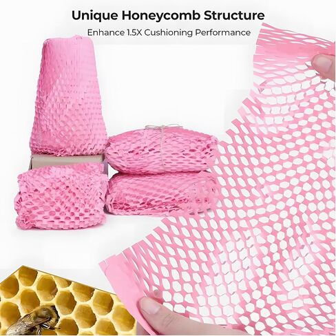 Honeycomb Packing Paper, 100 pcs 12" x 15" Honeycomb Cushioning Wrap pieces for Moving Shipping Packaging Gifts, Recyclable Honeycomb Paper Moving Supplies Bubble Paper Wrapping Protective sheet in Kuwait