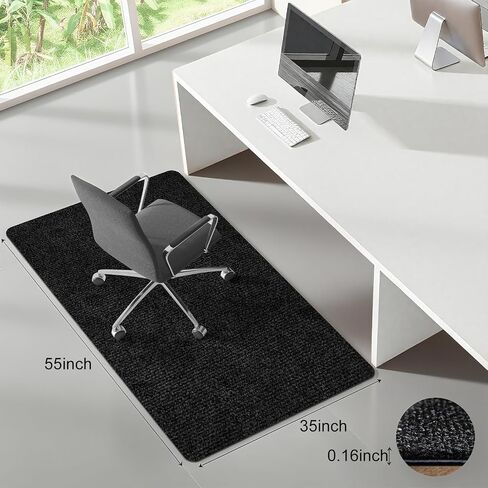 Office Chair Mat 35"*55",Desk Chair Mat for Hardwood and Tile Floor,Large Floor Protector Rug,with Mouse Pad 10.5"*8.5",Black in Saudi Arabia