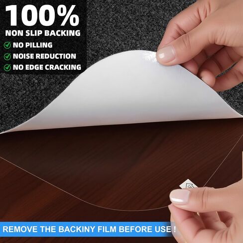 Office Chair Mat 35"*55",Desk Chair Mat for Hardwood and Tile Floor,Large Floor Protector Rug,with Mouse Pad 10.5"*8.5",Black in Saudi Arabia