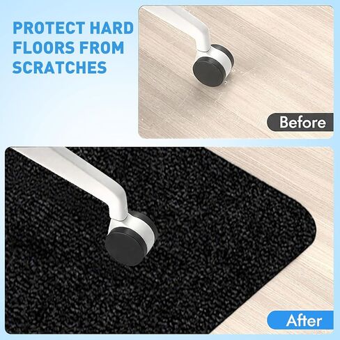 Office Chair Mat 35"*55",Desk Chair Mat for Hardwood and Tile Floor,Large Floor Protector Rug,with Mouse Pad 10.5"*8.5",Black in Saudi Arabia